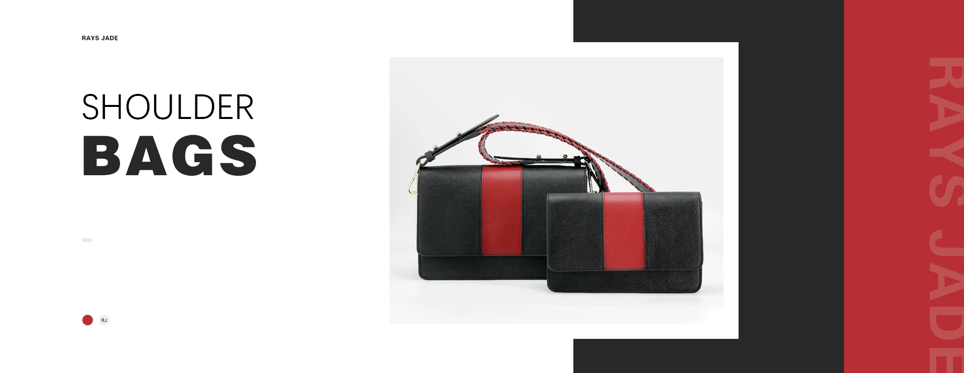 Red Striped Leather Shoulder Bag